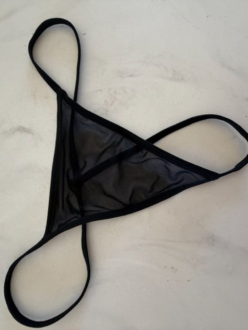 Sexy Black Lace Mesh Babydoll Lingerie Set Ruffle Trim Sheer See Through Nightwe - Picture 14 of 15